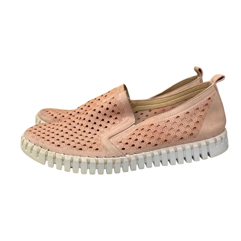 Ilse‎ Jacobsen Tulip Slip On Perforated Comfort Casual Lightweight Shoes Rose 40